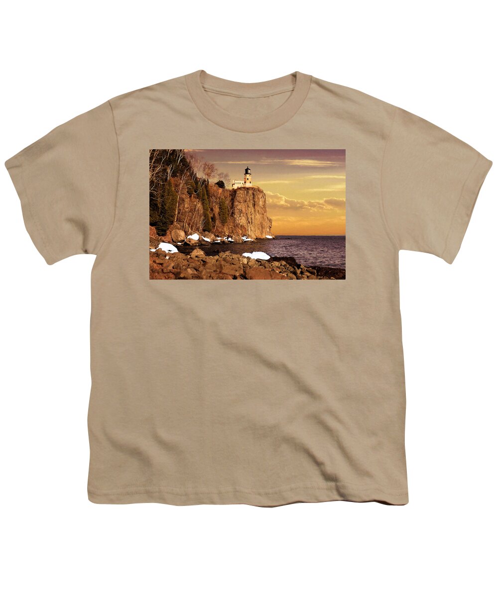 Split Rock Youth T-Shirt featuring the photograph Split Rock Lighthouse by Susan Rissi Tregoning