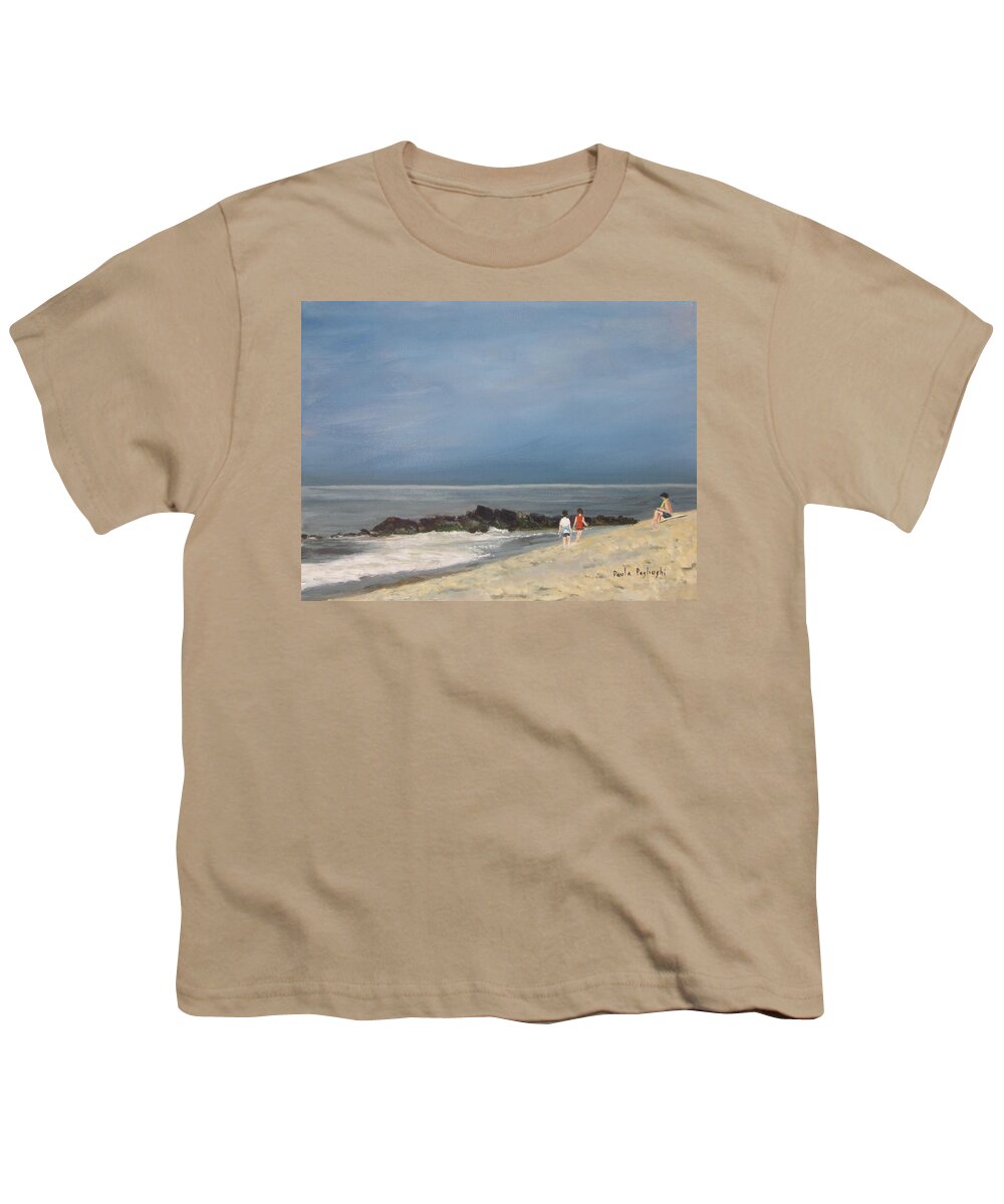 Painting Youth T-Shirt featuring the painting Storm Out to Sea by Paula Pagliughi