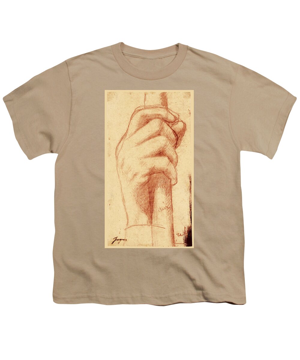 Jean-auguste-dominique Ingres Youth T-Shirt featuring the drawing Study for the right hand of Jupiter by Jean-Auguste-Dominique Ingres
