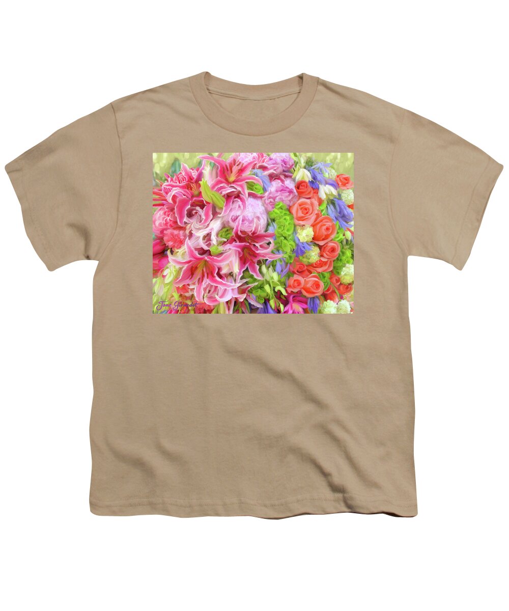 Flowers Youth T-Shirt featuring the painting Summer Bouquet by Jane Girardot