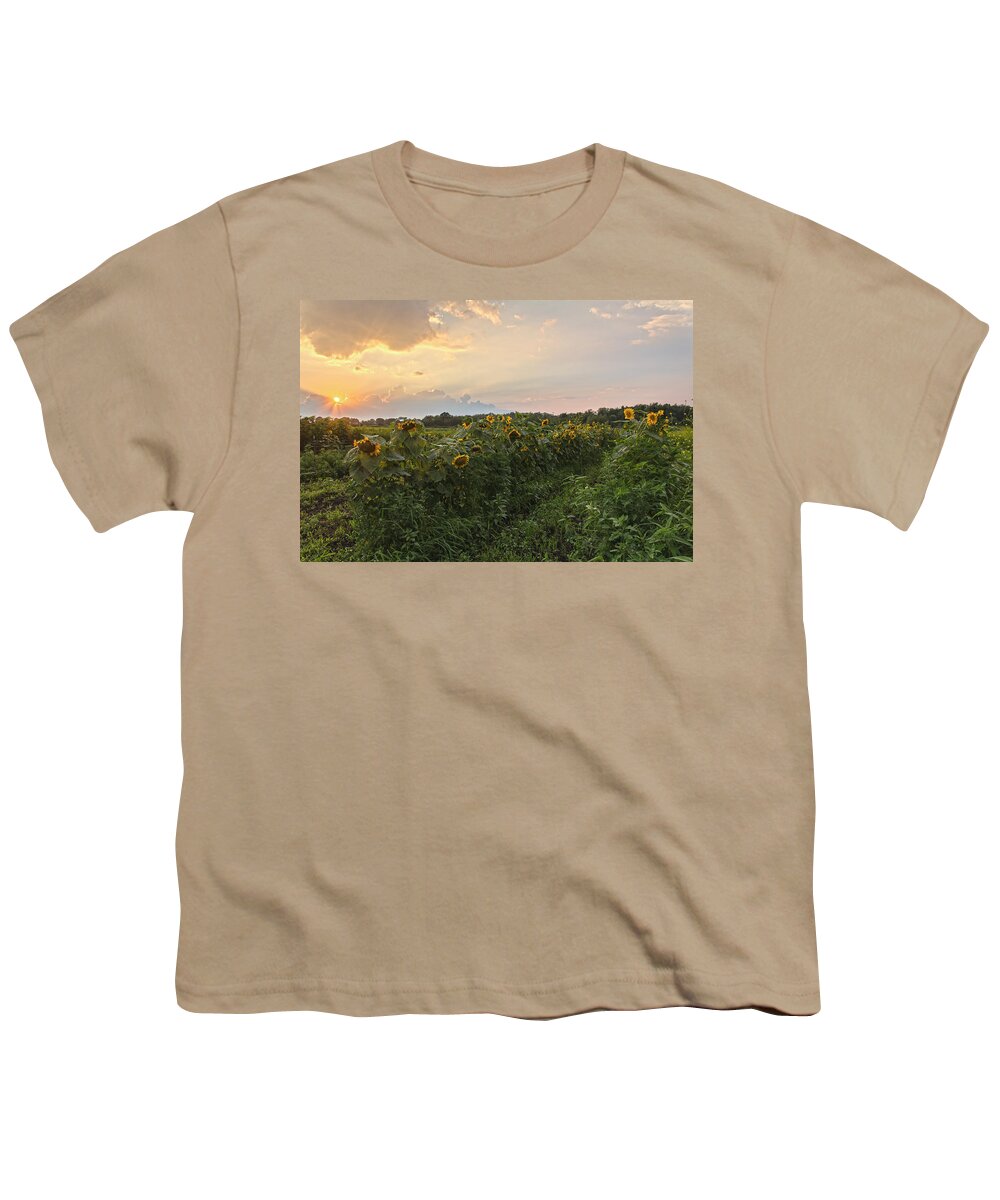 Sunflowers Youth T-Shirt featuring the photograph Sunflower Skies by Angelo Marcialis