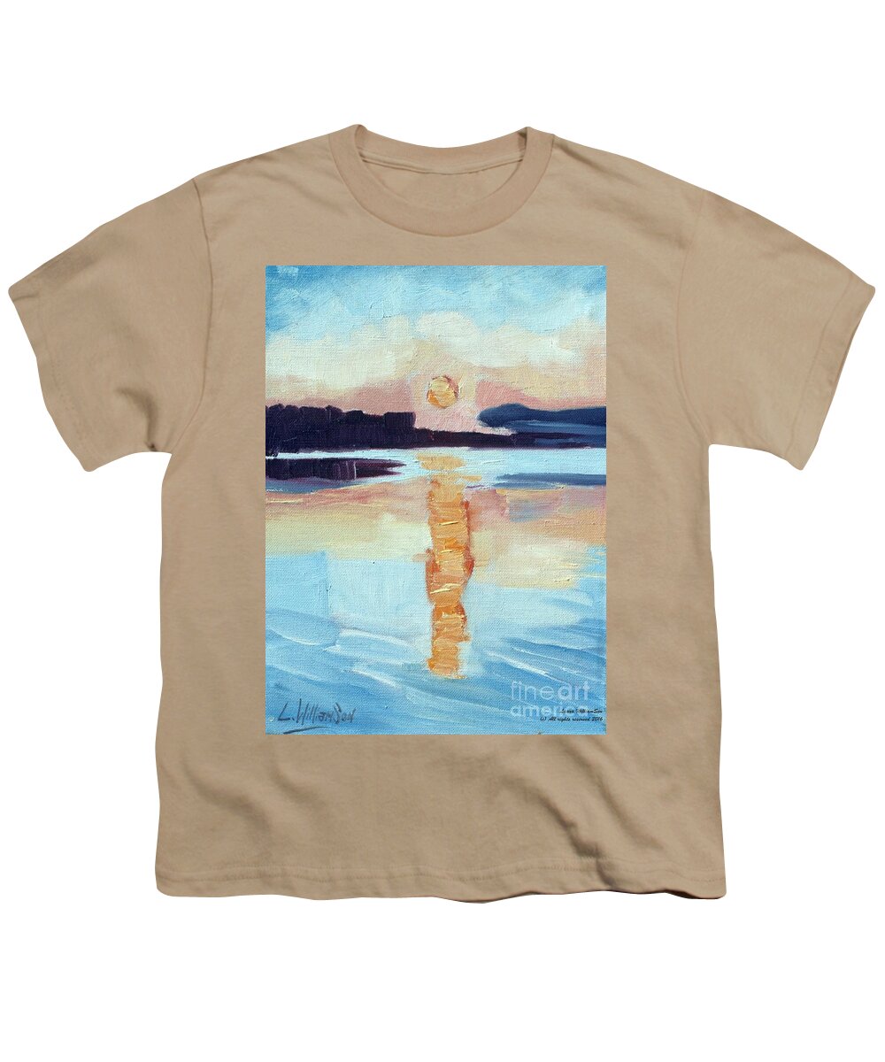Seascape Youth T-Shirt featuring the painting Sunset On Vancouver Island by Laara WilliamSen