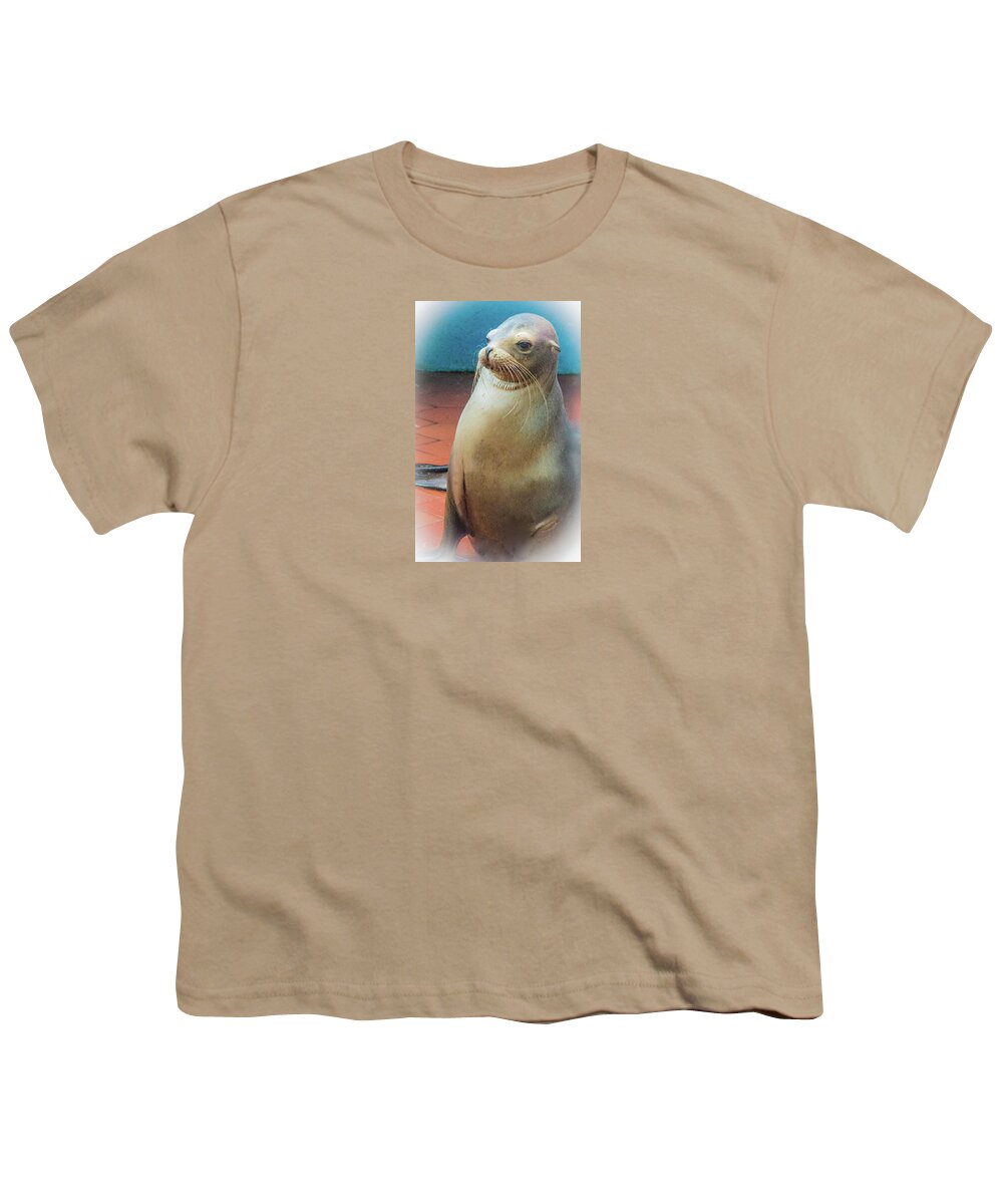 Sealion Youth T-Shirt featuring the photograph Sweet And Playful Galapagos Sea Lion by Venetia Featherstone-Witty