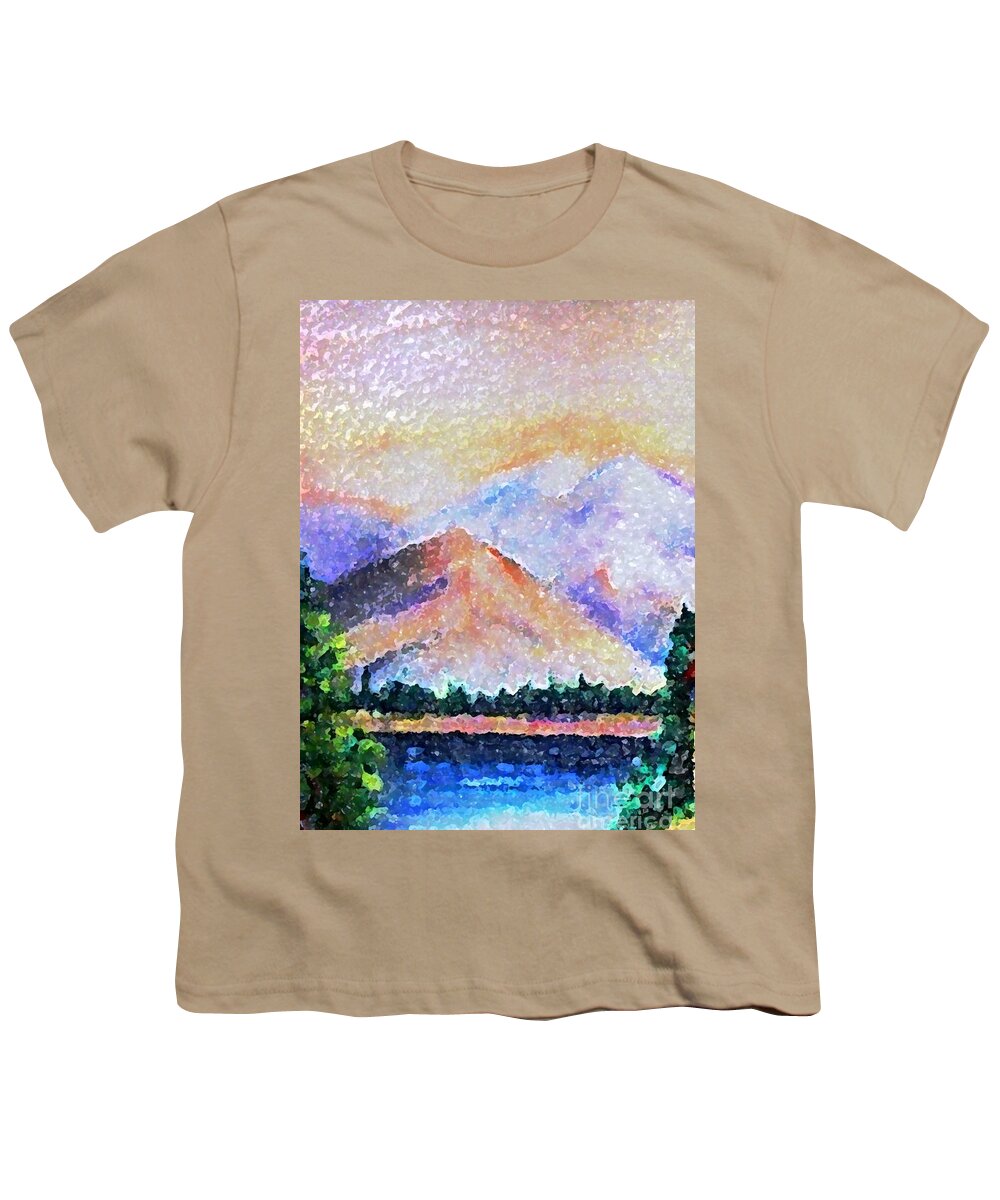 Snow-covered Hills Youth T-Shirt featuring the painting The Hills Are Alive by Hazel Holland