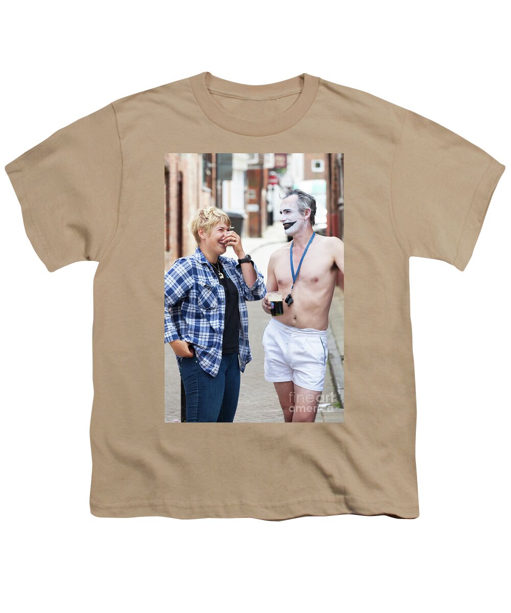 People Youth T-Shirt featuring the photograph The Joker stripped naked by Simon Bratt