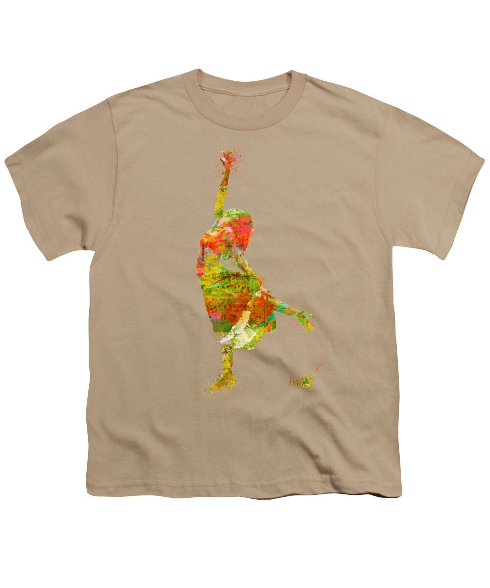 Dancer Youth T-Shirt featuring the digital art The Music Rushing Through Me by Nikki Smith