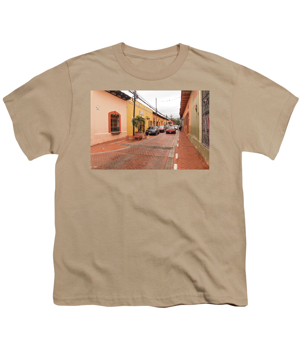 Street Youth T-Shirt featuring the photograph The Streets Of Comayagua - 1 by Hany J