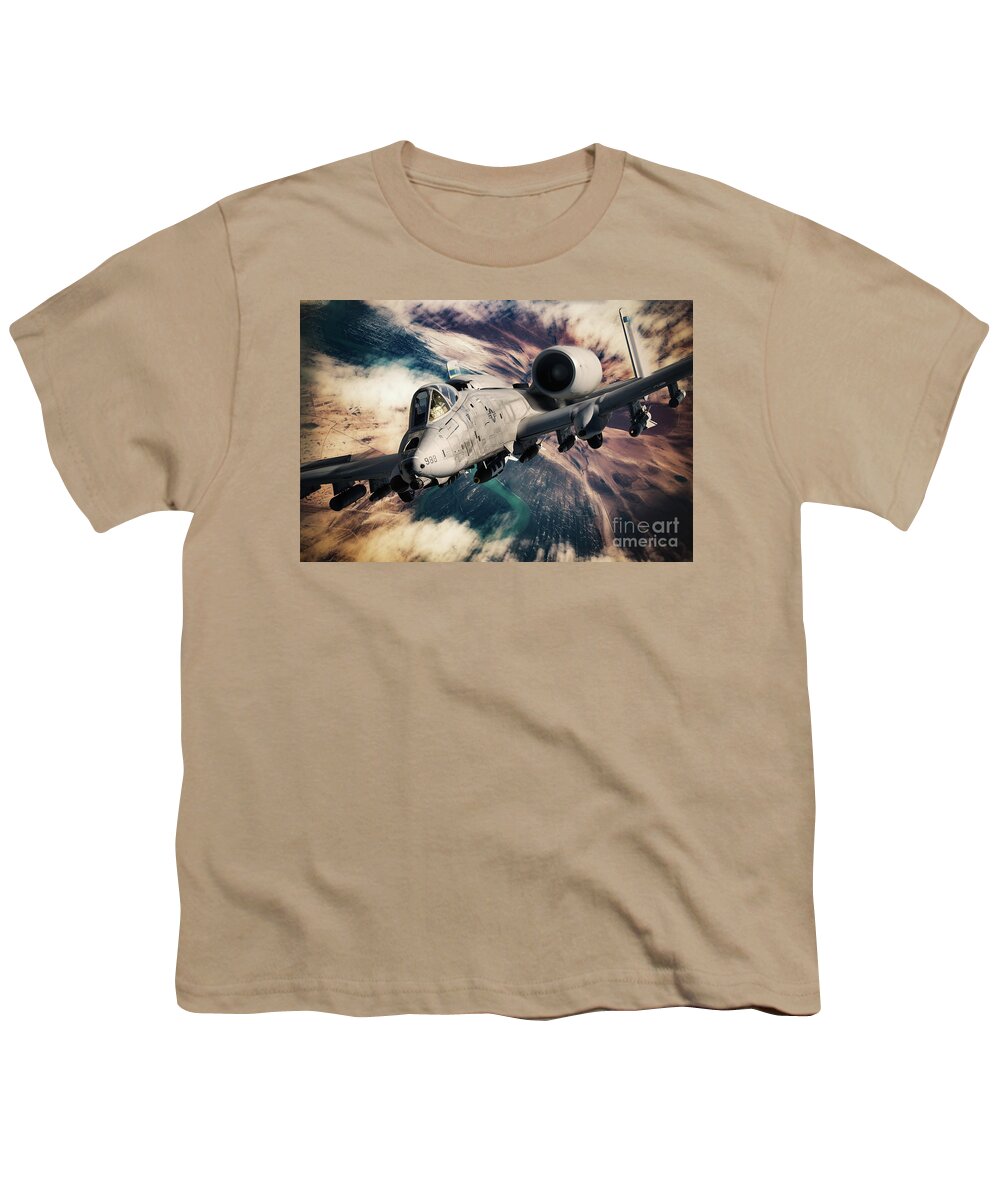 A10 Youth T-Shirt featuring the digital art The Tank Buster by Airpower Art