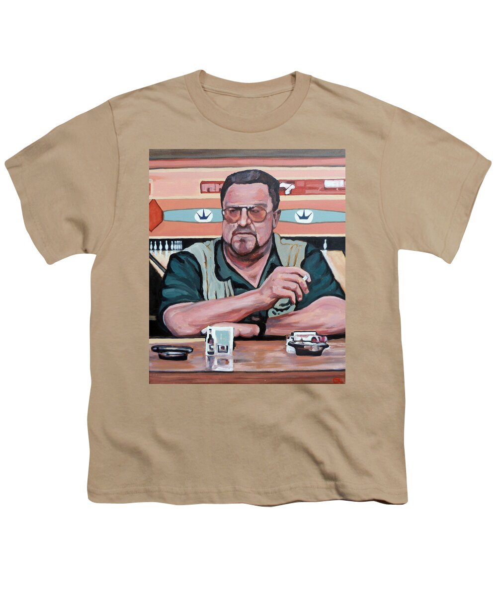The Dude Youth T-Shirt featuring the painting Walter Sobchak by Tom Roderick