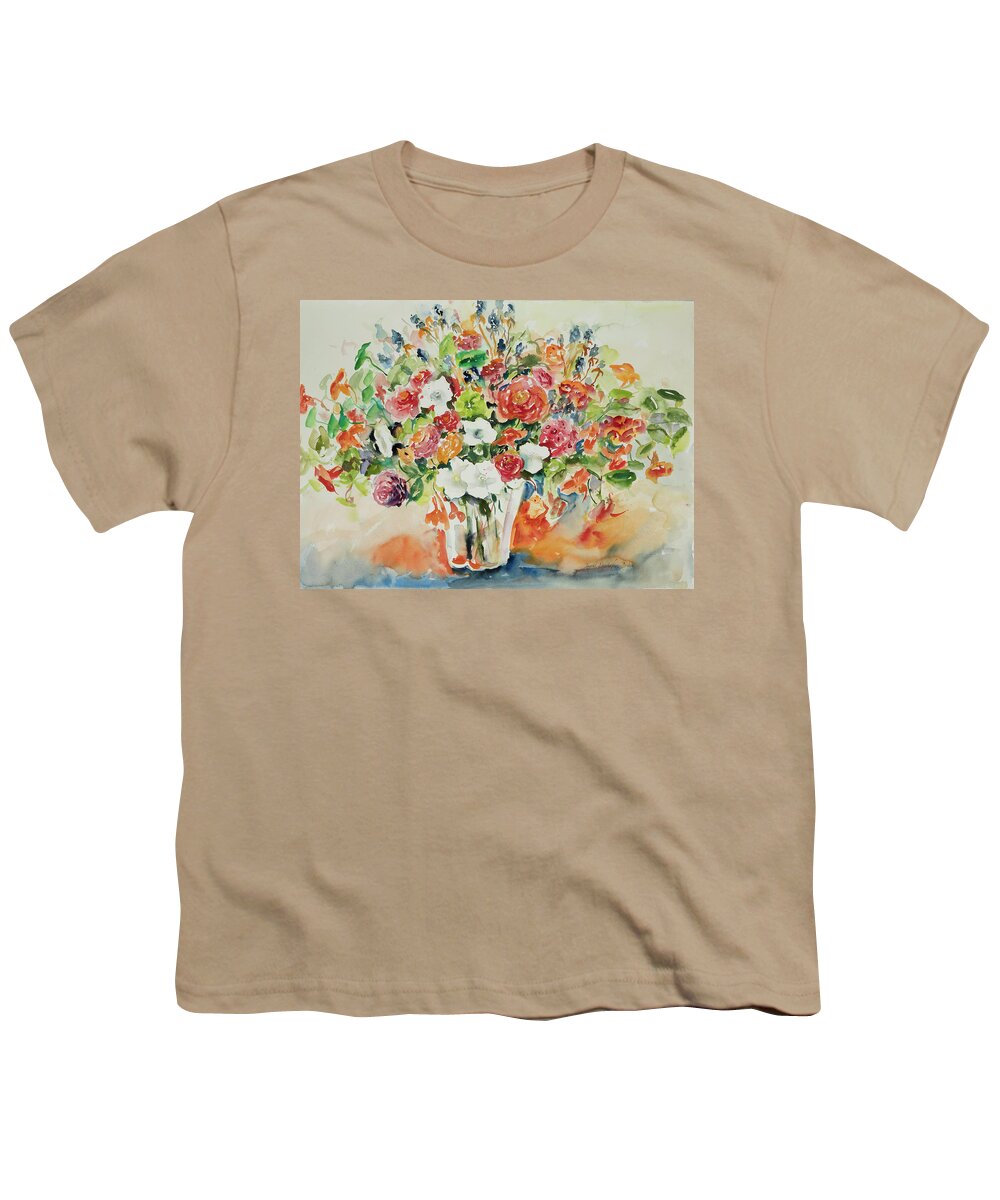 Flowers Youth T-Shirt featuring the painting Watercolor Series 23 by Ingrid Dohm