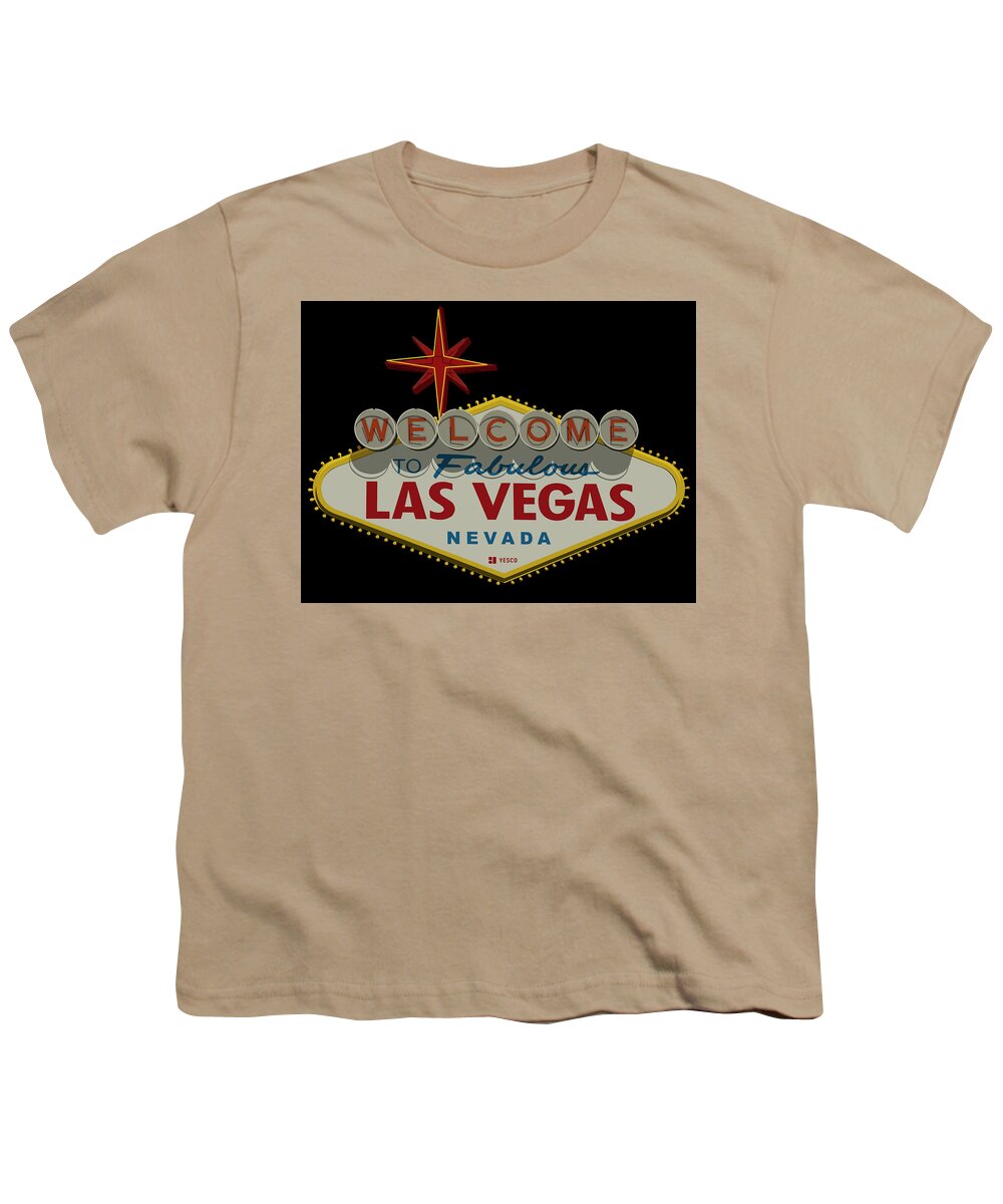 Las Vegas Youth T-Shirt featuring the digital art Welcome To Las Vegas Sign Digital Drawing by Ricky Barnard