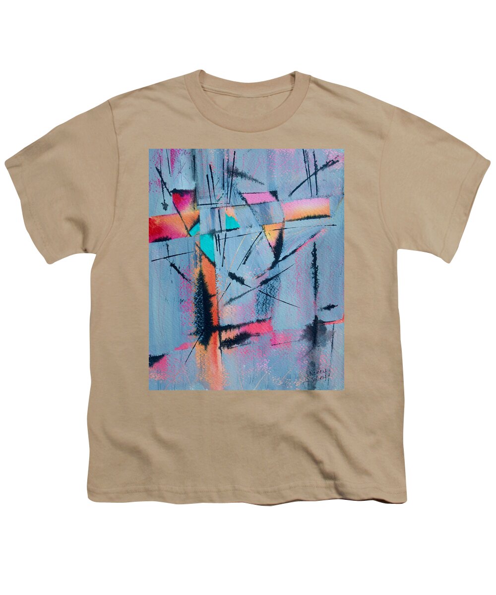 Abstract Youth T-Shirt featuring the painting What Lies Beneath by Nancy Jolley
