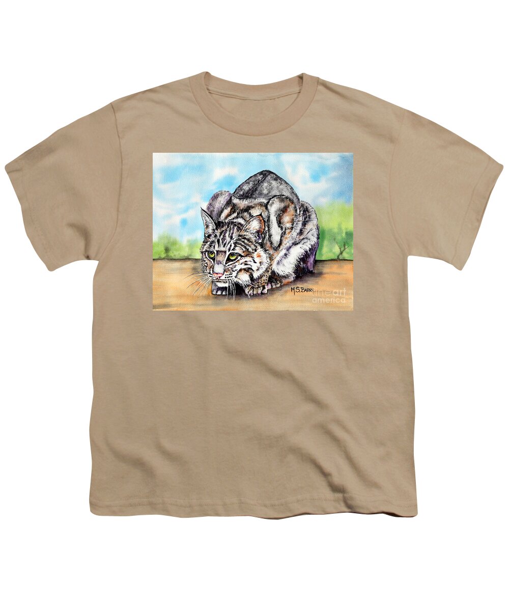 Bobcat Youth T-Shirt featuring the painting Willow by Maria Barry