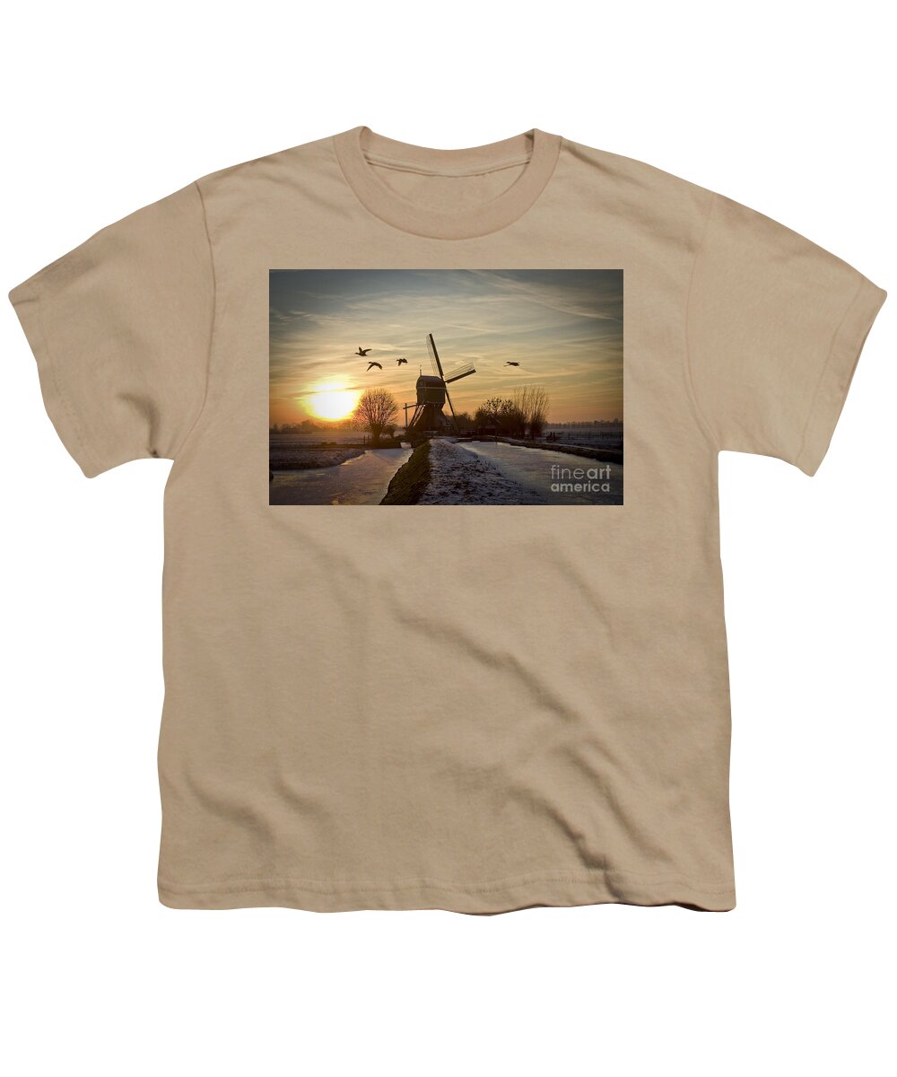 Winter Youth T-Shirt featuring the photograph Winter in Holland-2 by Casper Cammeraat