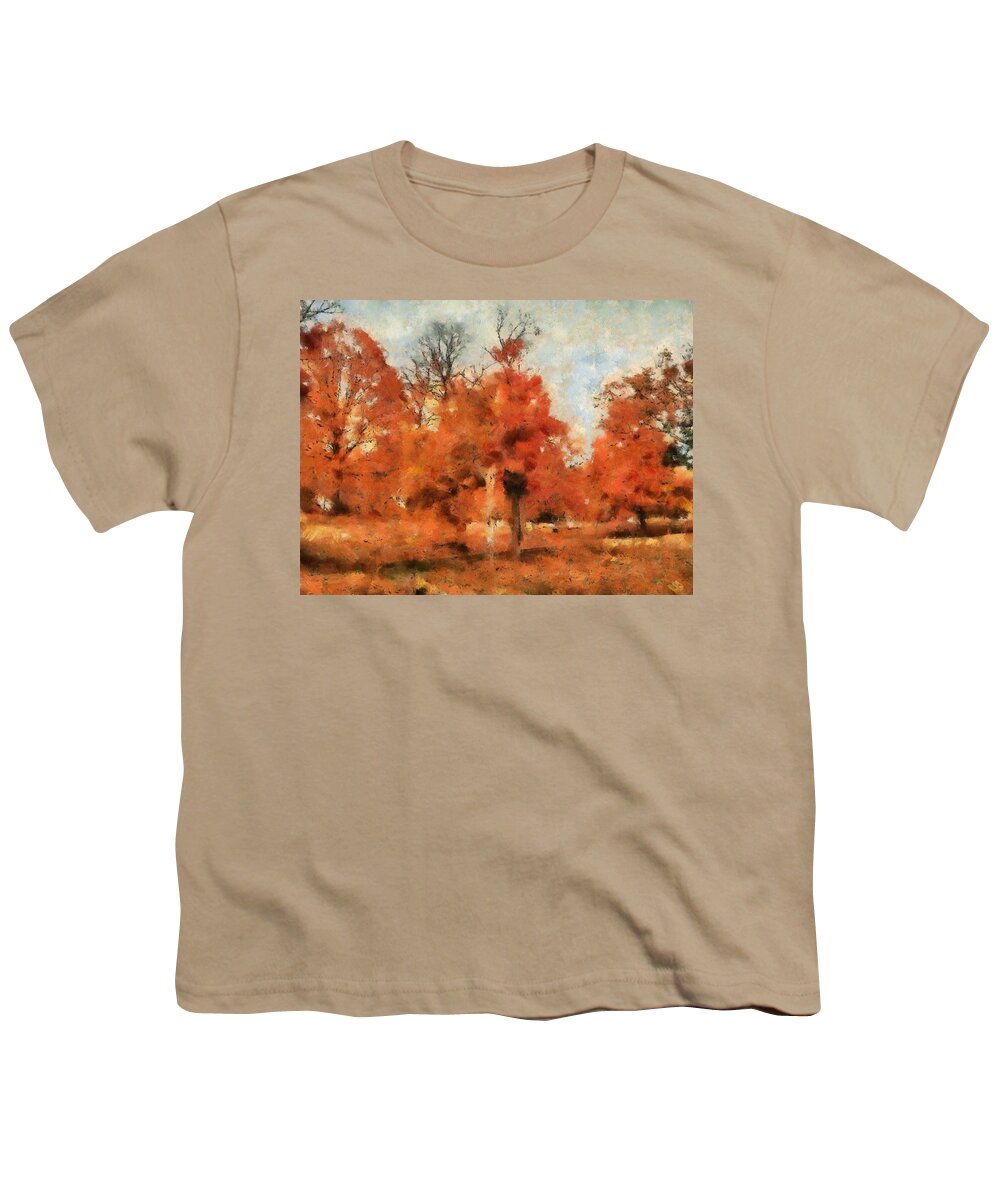 Fall Youth T-Shirt featuring the mixed media Afternoon in the Cemetery I by Christopher Reed