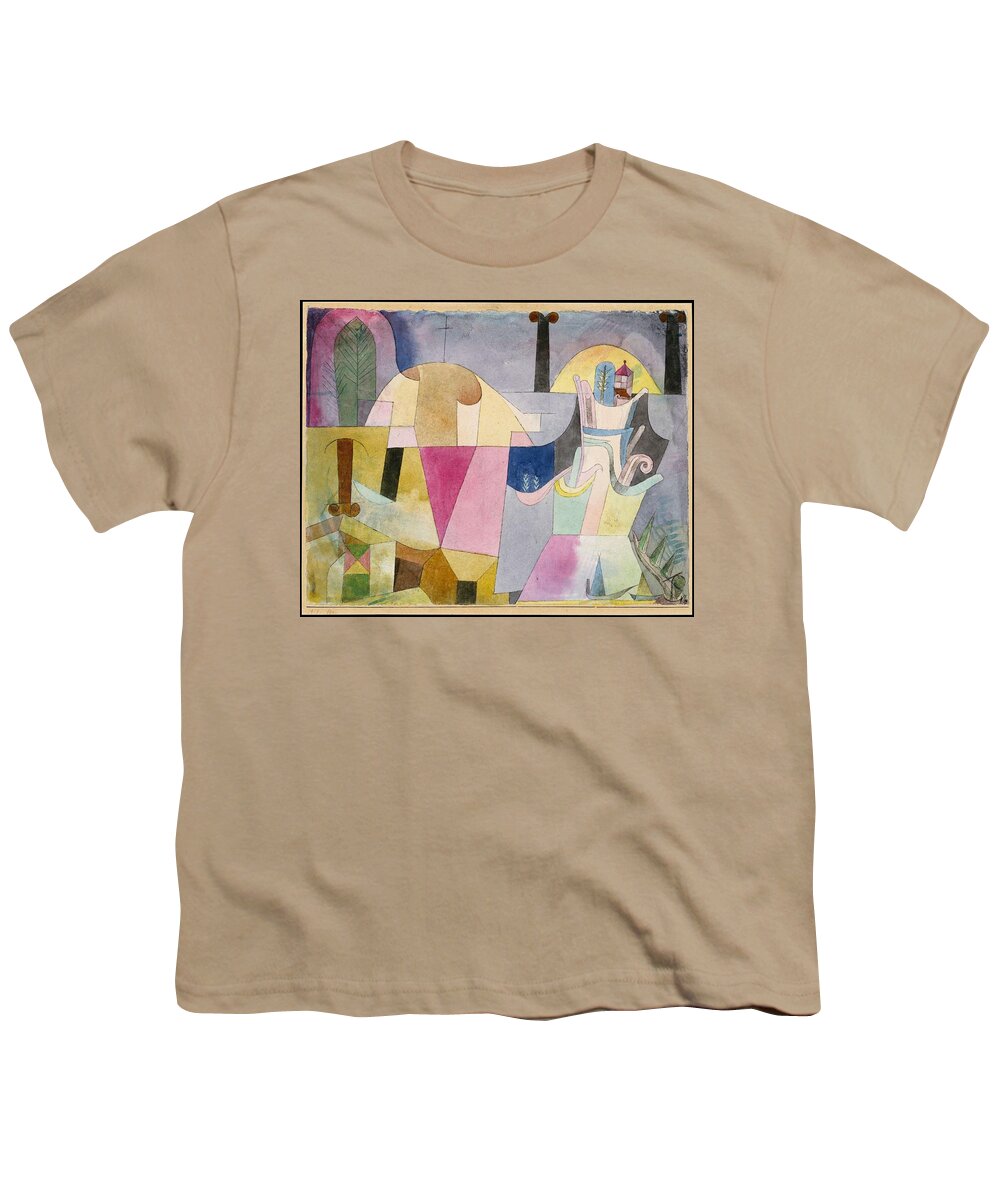 Art Youth T-Shirt featuring the painting Black Columns in a Landscape  Paul Klee German born Switzerland, Munchenbuchsee 1879-1940 Muralt by MotionAge Designs