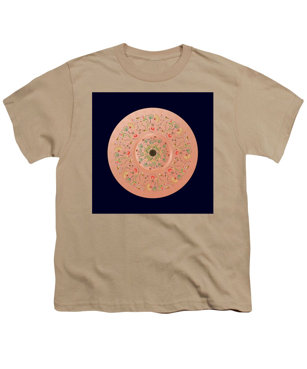 Mandala Youth T-Shirt featuring the digital art Circumplexical No 3834 by Alan Bennington