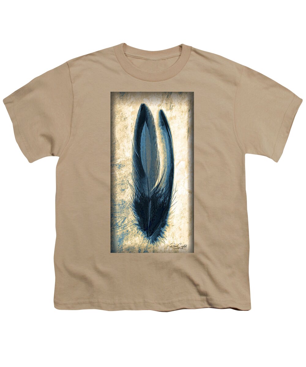 Feathers Youth T-Shirt featuring the photograph Feather Of A Blue Hue by Rene Crystal