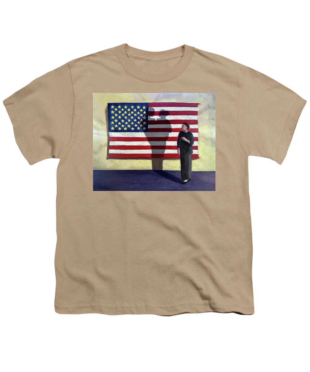 Gold Star Mothers Youth T-Shirt featuring the painting Gold Stars America by Ralph Papa