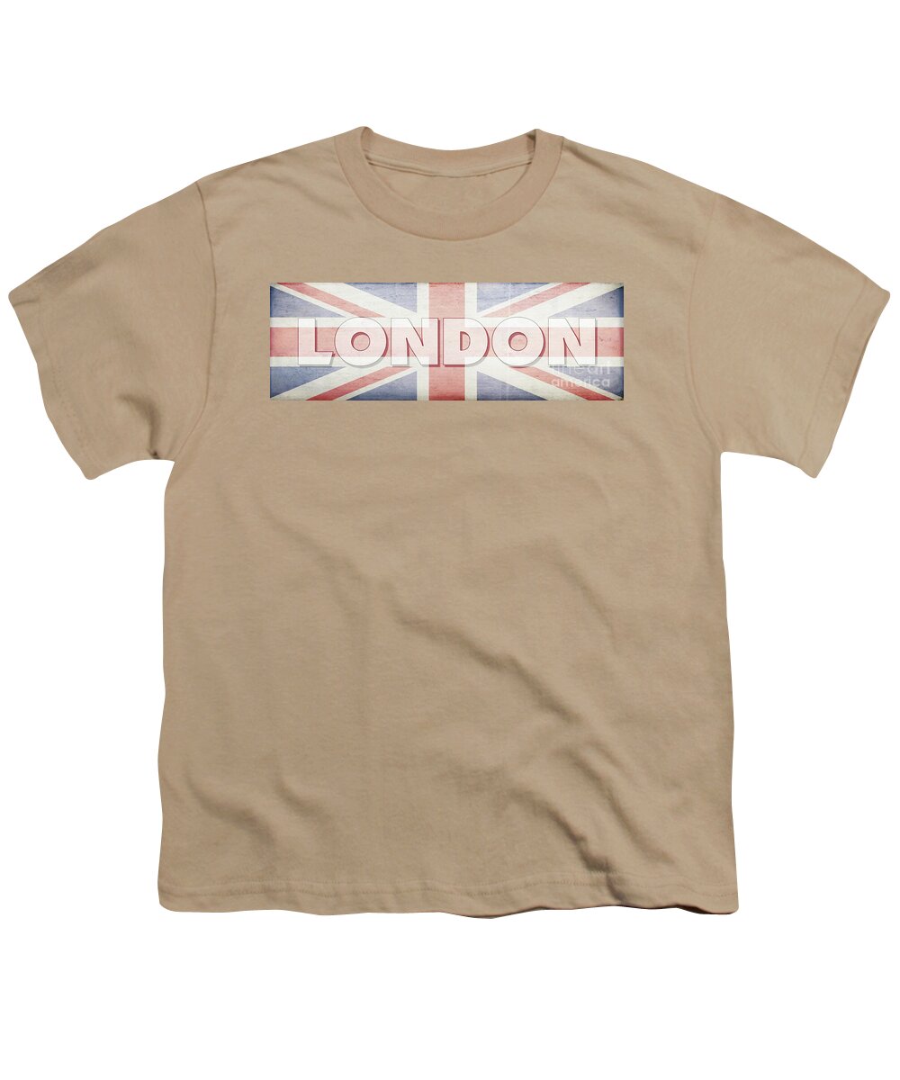 London Youth T-Shirt featuring the digital art London Faded Flag Design by Edward Fielding