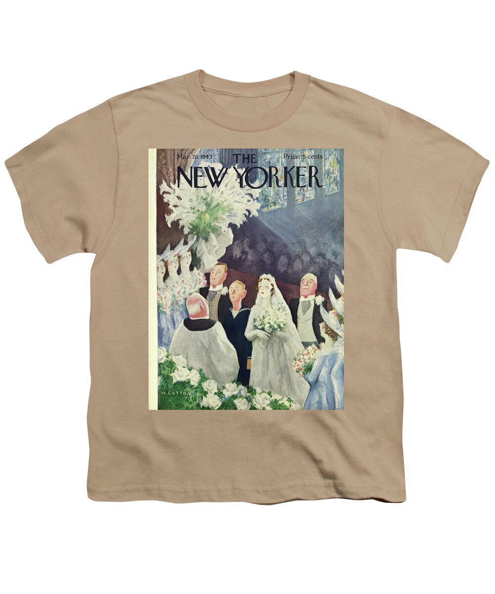 Religion Youth T-Shirt featuring the painting New Yorker March 20 1943 by William Cotton
