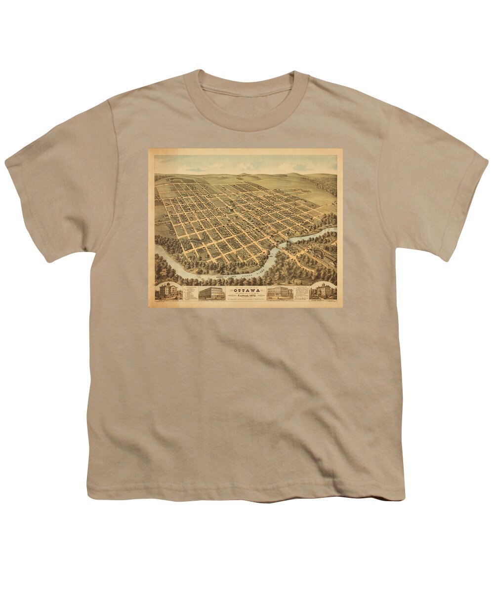 Map Youth T-Shirt featuring the digital art Ottawa by Jeff Phillippi