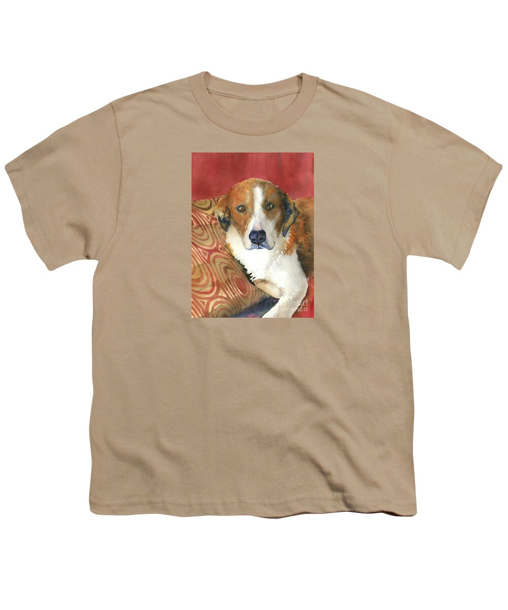 Dog Portrait Youth T-Shirt featuring the painting Sally by Amy Kirkpatrick