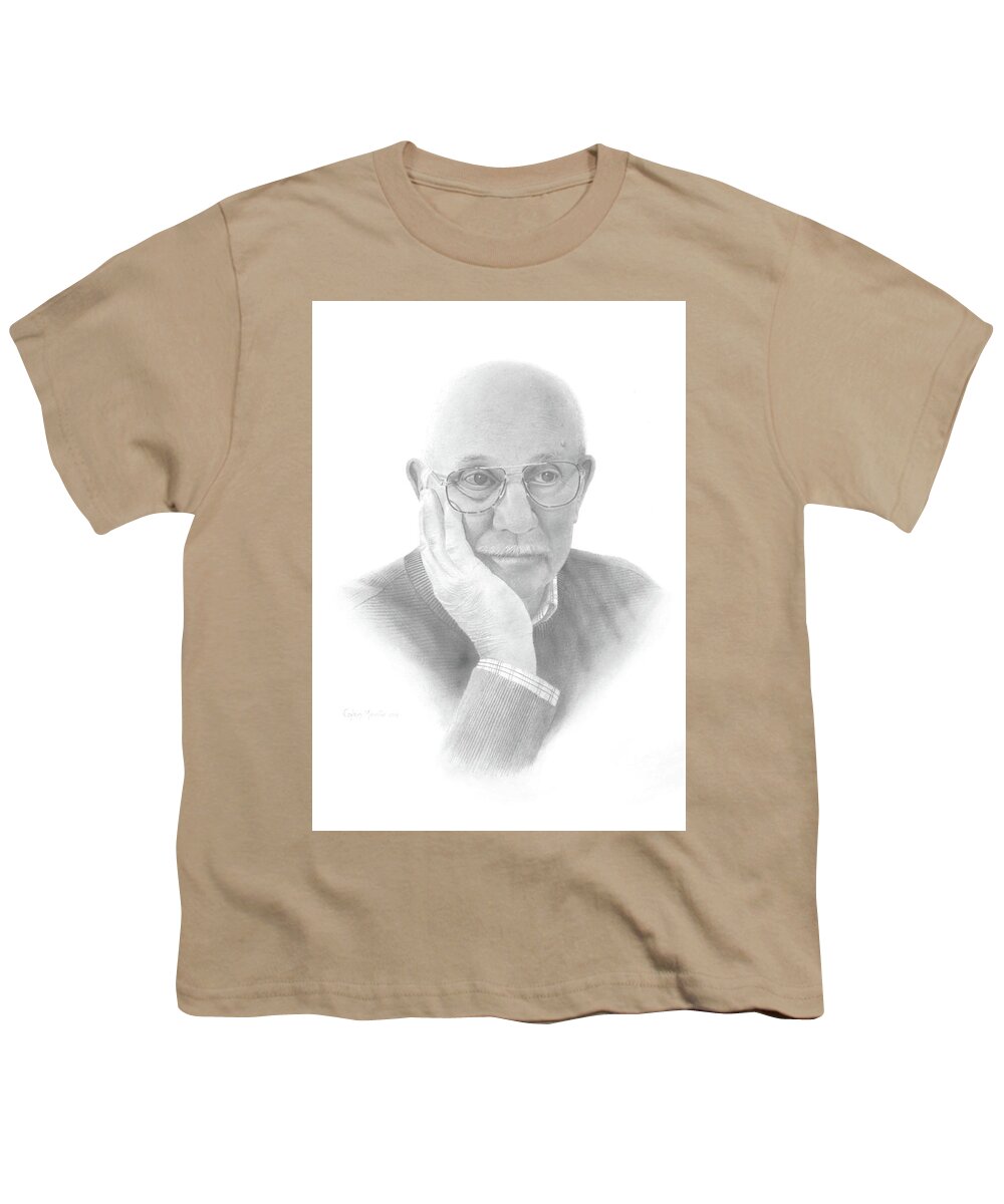 Portrait Youth T-Shirt featuring the drawing Szucs, Tivadar by Conrad Mieschke