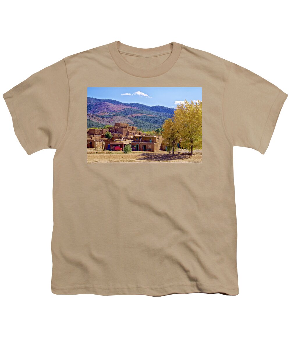 Architecture Youth T-Shirt featuring the photograph Taos Pueblo New Mexico 2 by Donald Pash