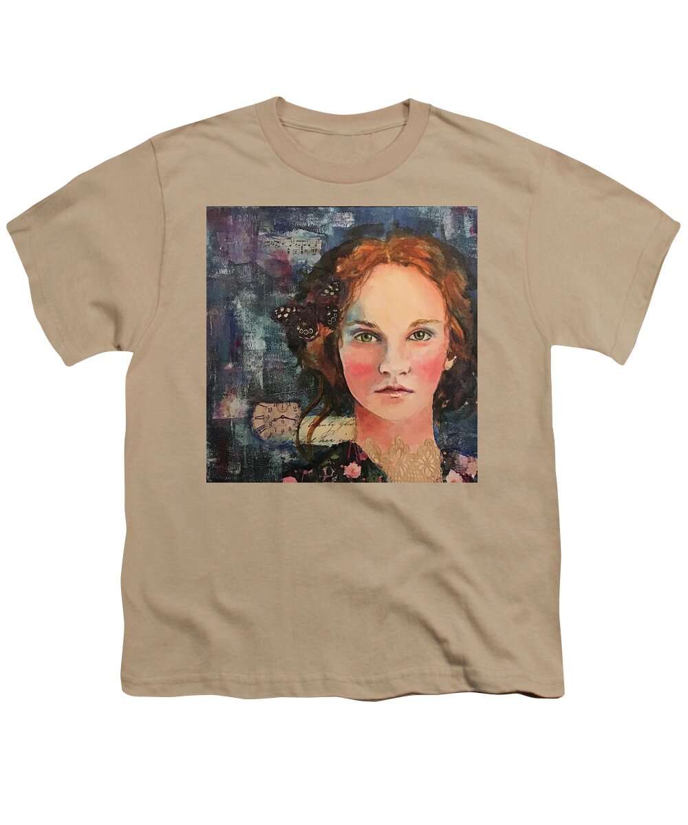 Portrait Of A Lady Youth T-Shirt featuring the painting Vintage Woman Portrait #1 by Diane Fujimoto