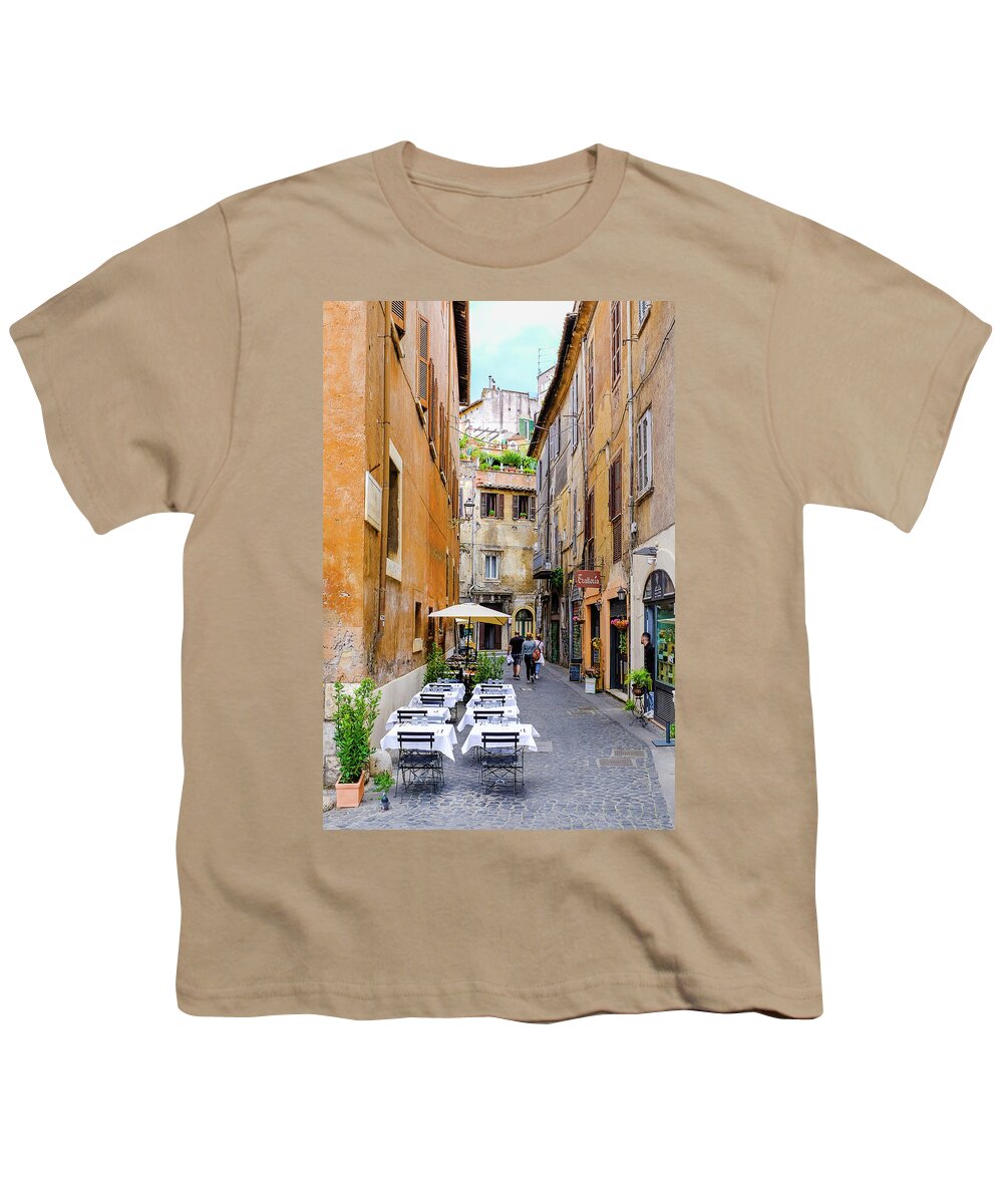 Rome Youth T-Shirt featuring the photograph Walking the Cobblestone Streets of Sorrento Italy by Robert Bellomy