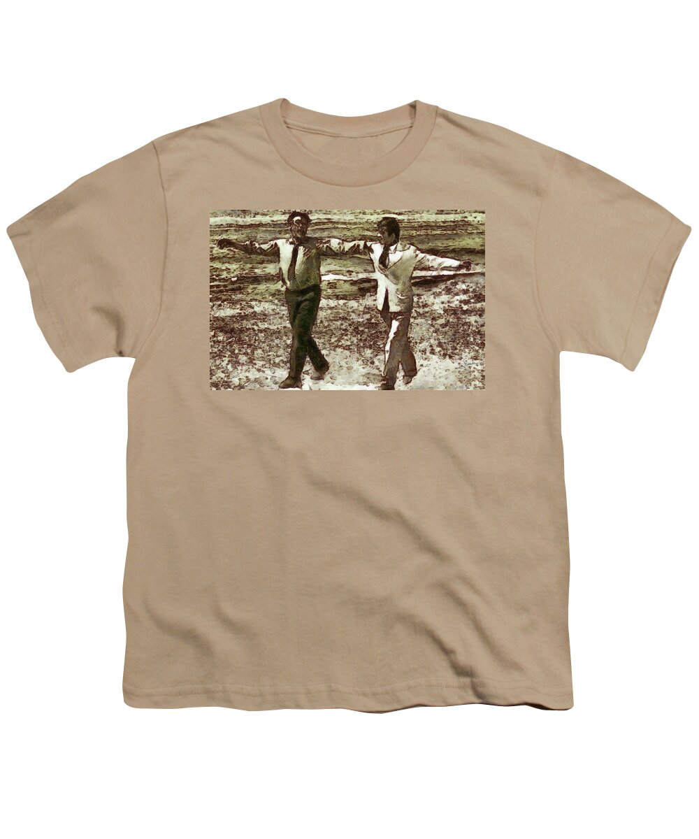 Zorba Dance Youth T-Shirt featuring the painting Zorba dance by George Rossidis