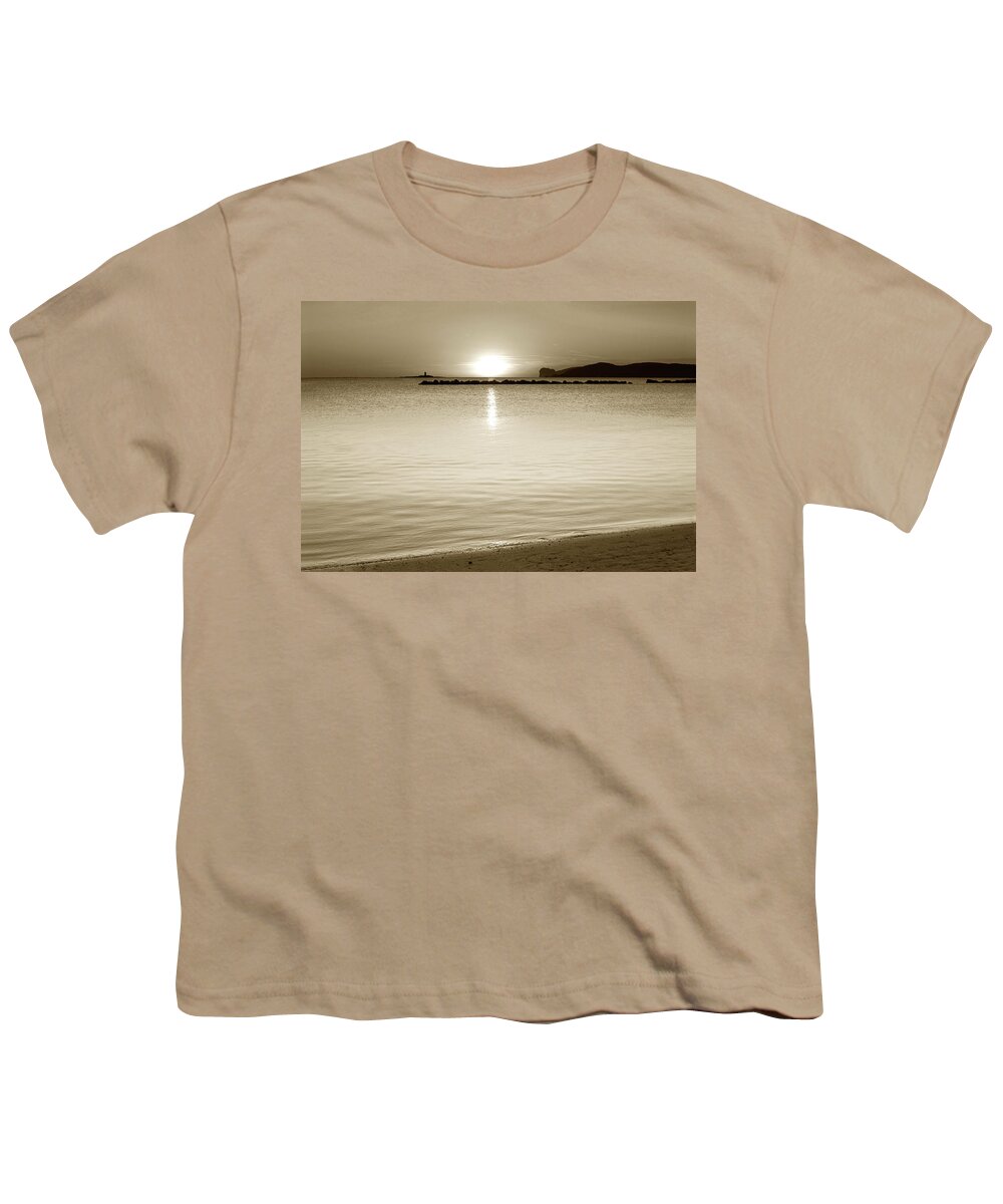 Sepia Youth T-Shirt featuring the photograph Calm sunset #1 by Severija Kirilovaite