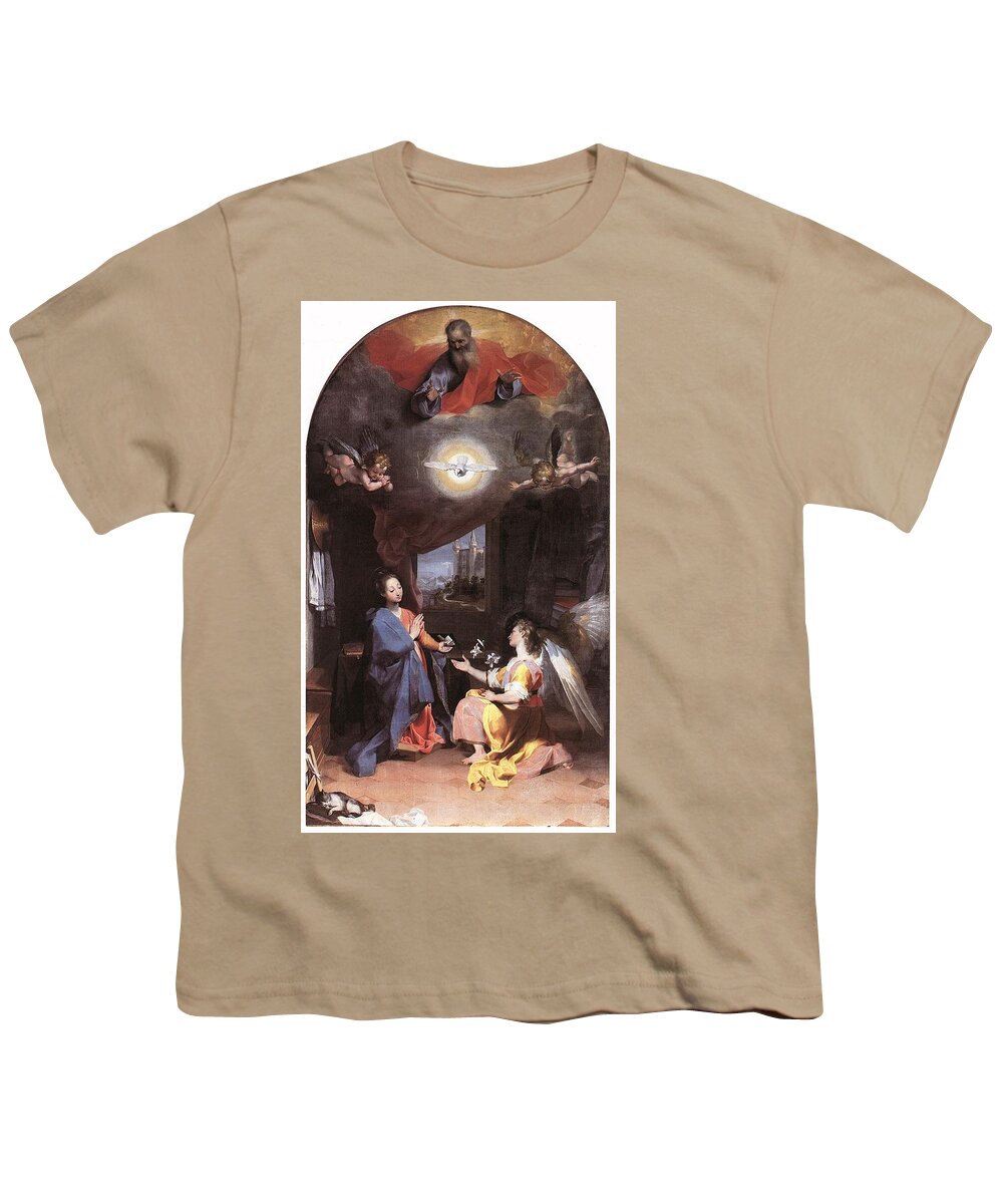 Federico Barocci Youth T-Shirt featuring the drawing The Annunciation by Federico Barocci