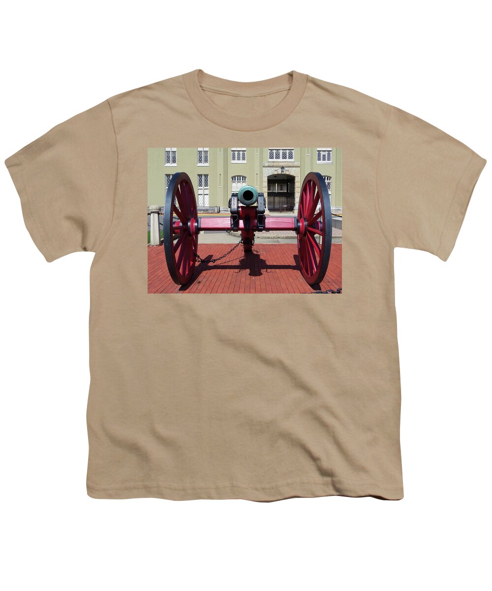 Lexington Youth T-Shirt featuring the photograph VMI Cannon #1 by Deb Beausoleil