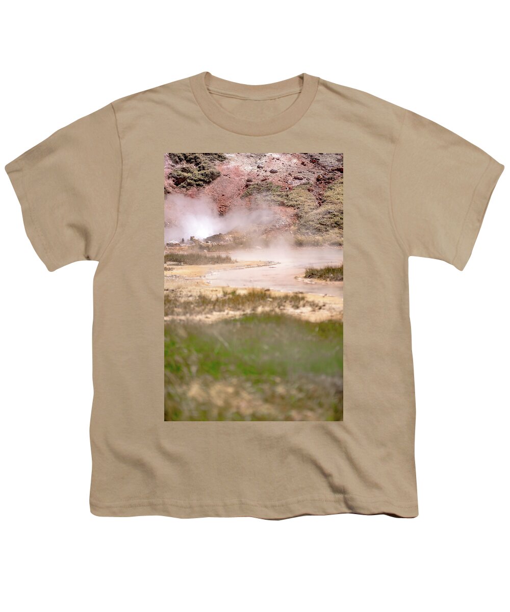 Outdoors Youth T-Shirt featuring the photograph Mammoth Hot Springs in Yellowstone National Park. USA #18 by Alex Grichenko