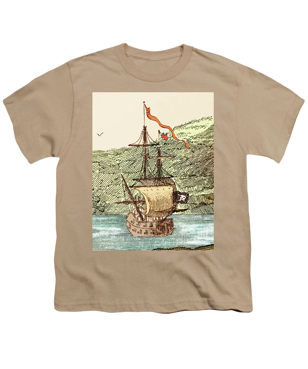 18th Youth T-Shirt featuring the photograph Blackbeard's Pirate Ship, Queen Anne's Revenge #2 by Science Source