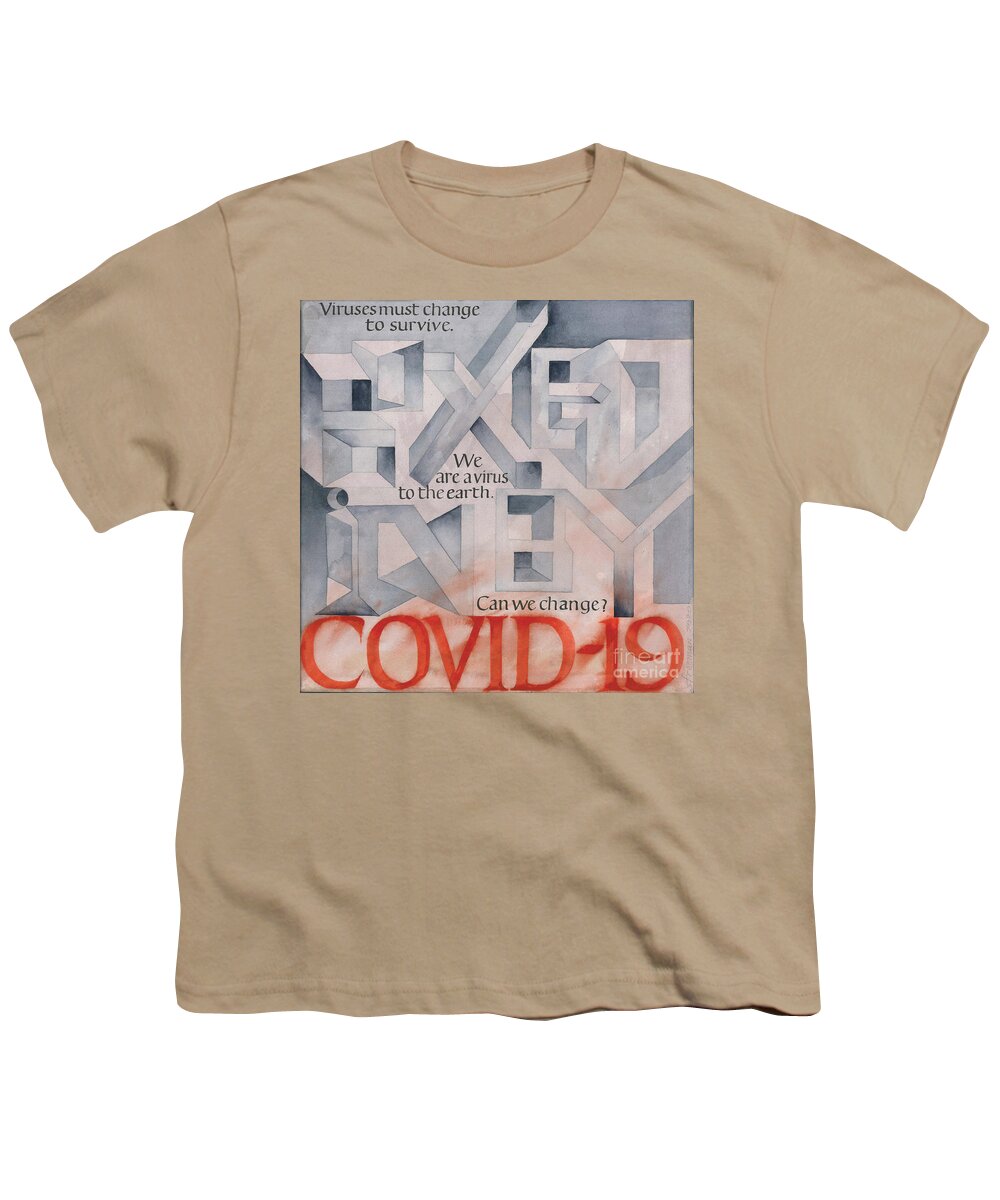 Covid-19 Youth T-Shirt featuring the painting 2020 by Sid Freeman
