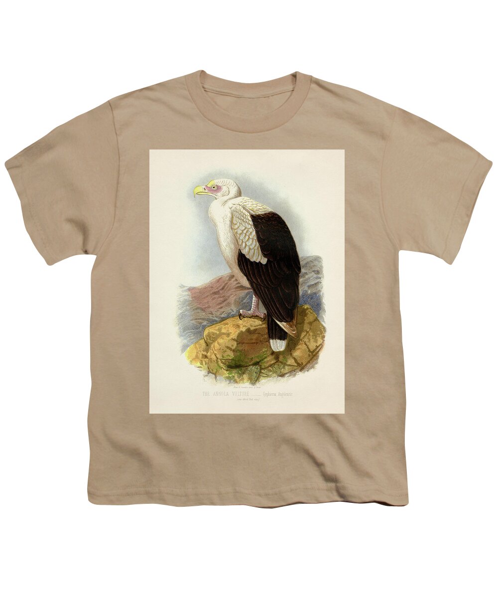 Lithograph Youth T-Shirt featuring the painting Angola Vulture - Gyphierax angolensis by Hakon Soreide