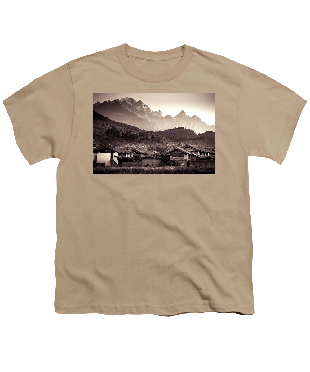 China Youth T-Shirt featuring the photograph Below Jade Dragon Snow Mountain by Mark Gomez