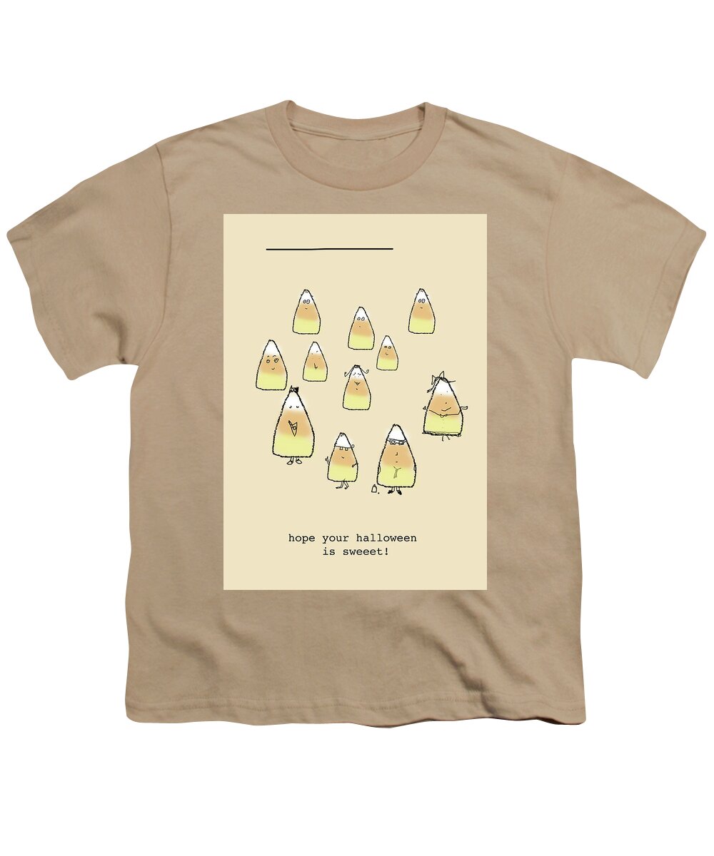 Halloween Youth T-Shirt featuring the digital art Candycorn by Ashley Rice