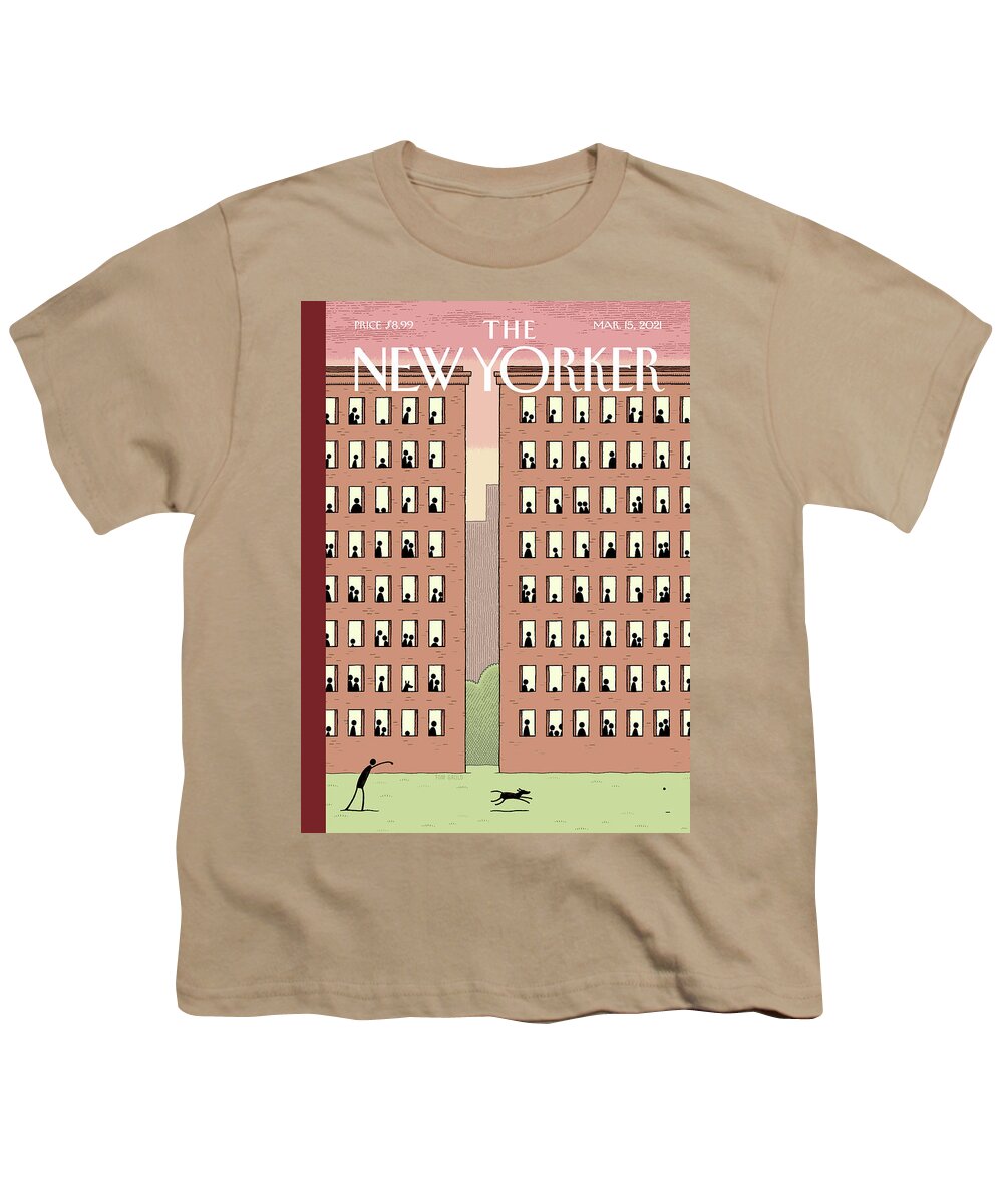 Covid19 Youth T-Shirt featuring the painting Captive Audience by Tom Gauld