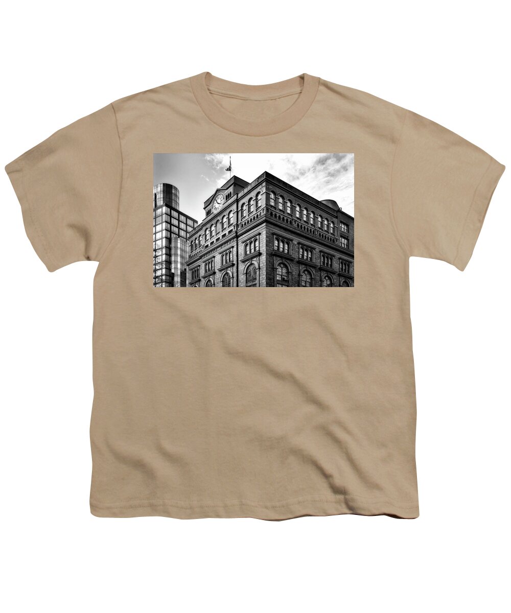 Cooper Union Youth T-Shirt featuring the photograph Cooper Union College BW by Susan Candelario