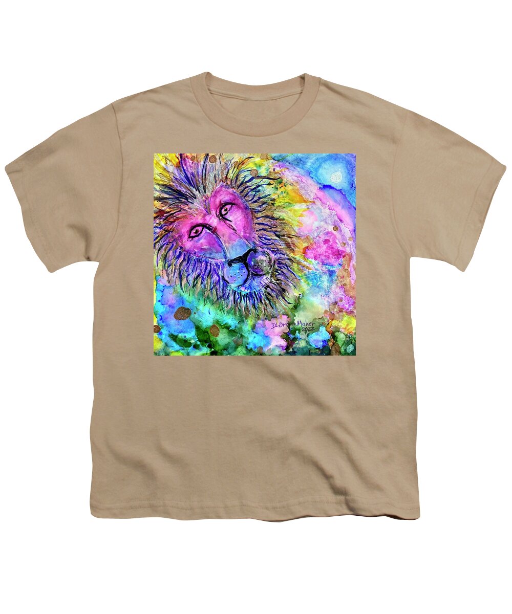 Lion Youth T-Shirt featuring the painting Creator King by Deb Brown Maher