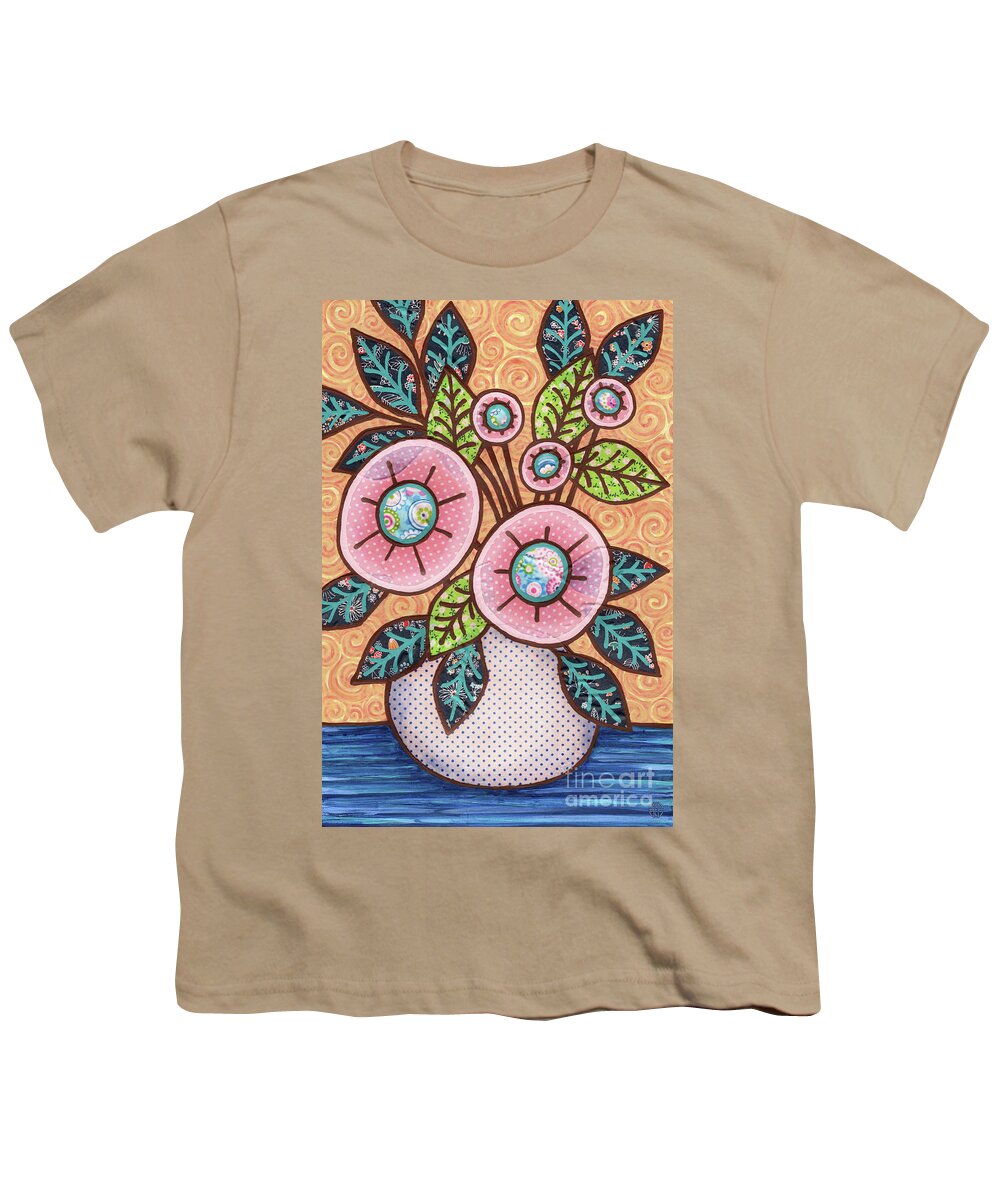 Flowers In A Vase Youth T-Shirt featuring the painting Daydream Believer Bouquet by Amy E Fraser