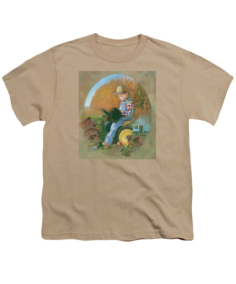 Americana Youth T-Shirt featuring the pastel Deere Friends by Nancy Lee Moran