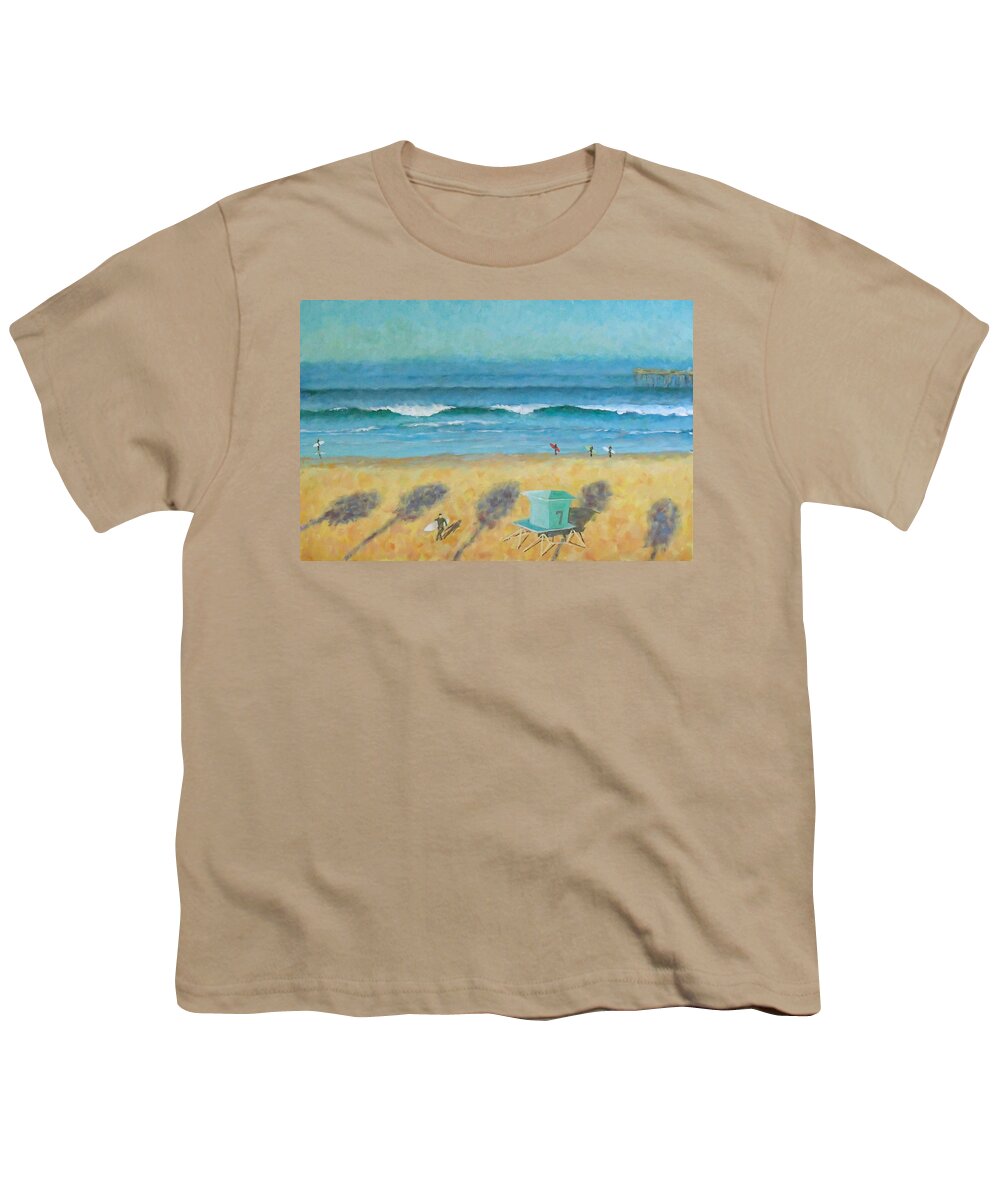 Life Guard Tower Youth T-Shirt featuring the painting Tower Number Seven by Philip Fleischer
