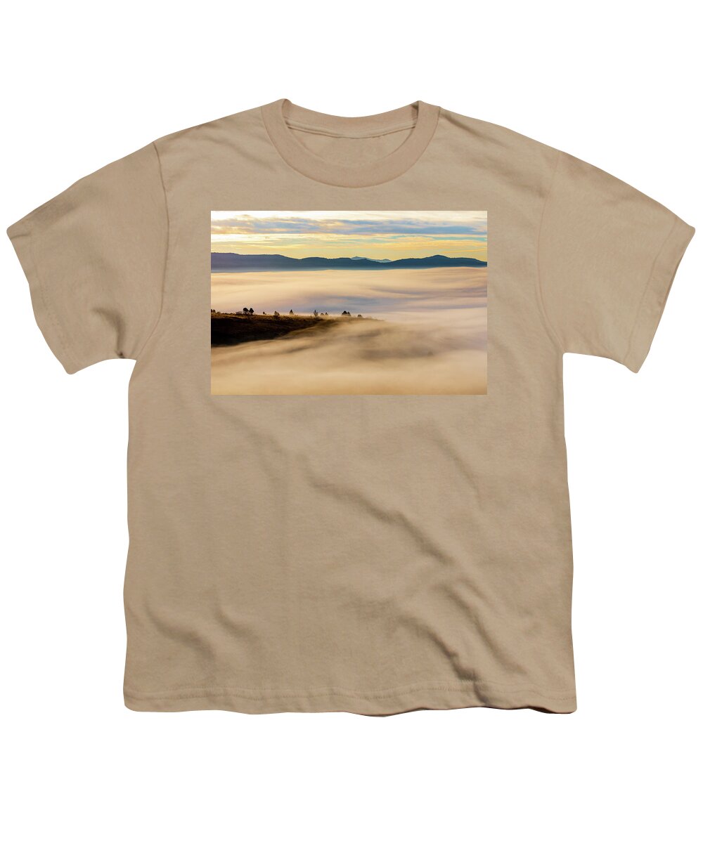 Nature Youth T-Shirt featuring the photograph Foggy Vista by Mike Lee