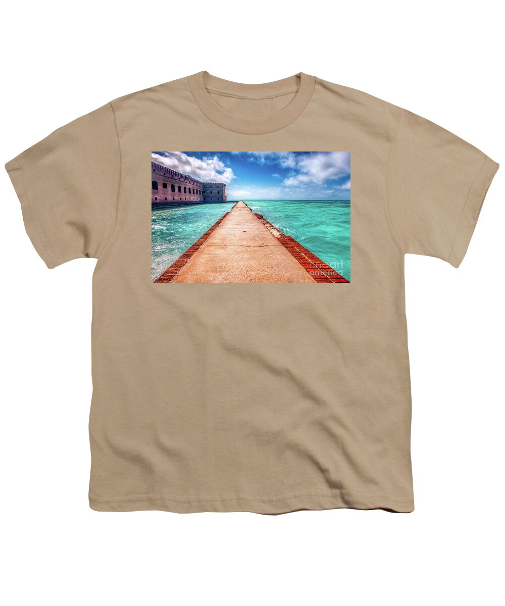 Water Youth T-Shirt featuring the photograph Fort Jefferson Moat by Bill Frische