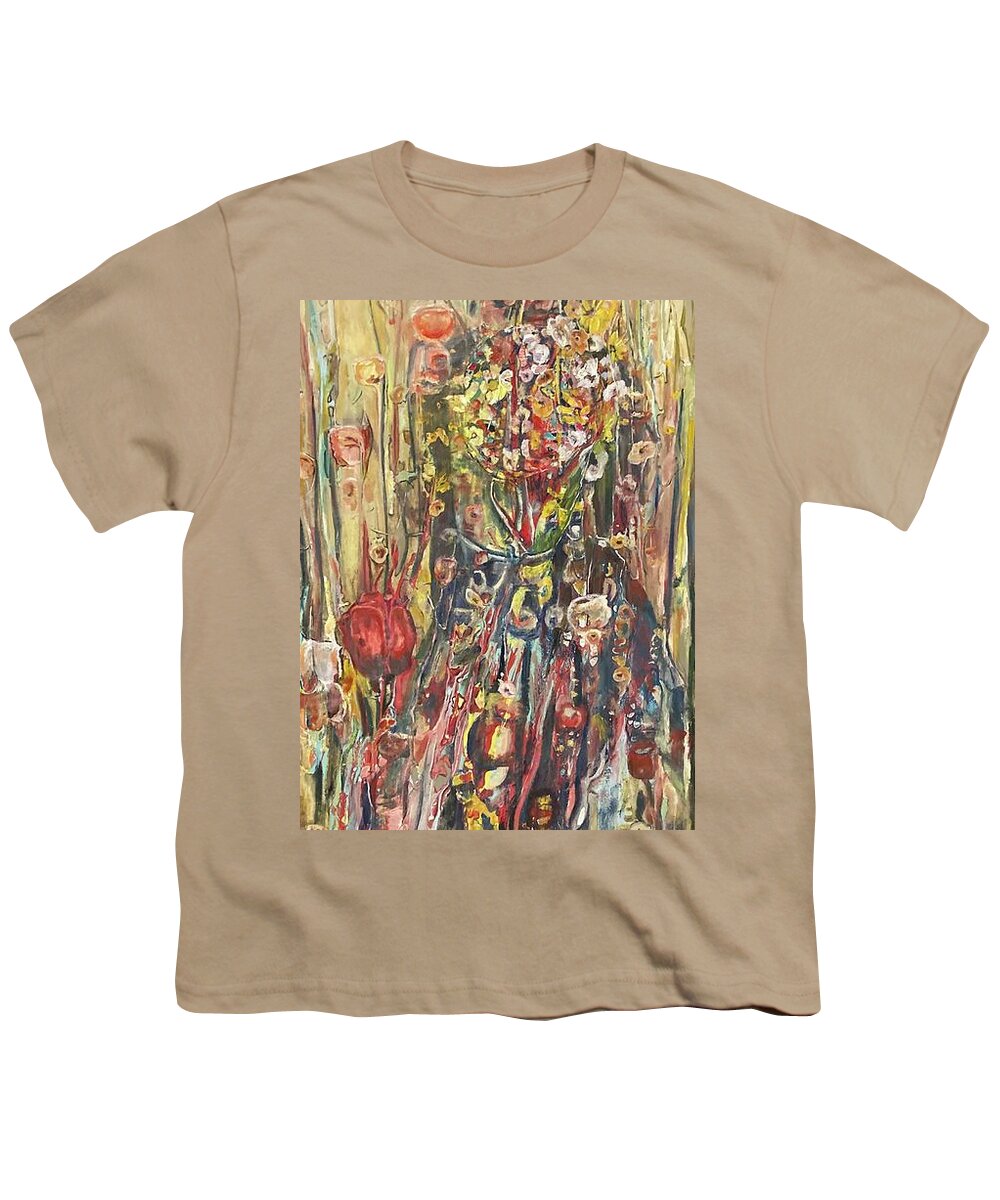 Garden Youth T-Shirt featuring the painting Garden stroll by Peggy Blood